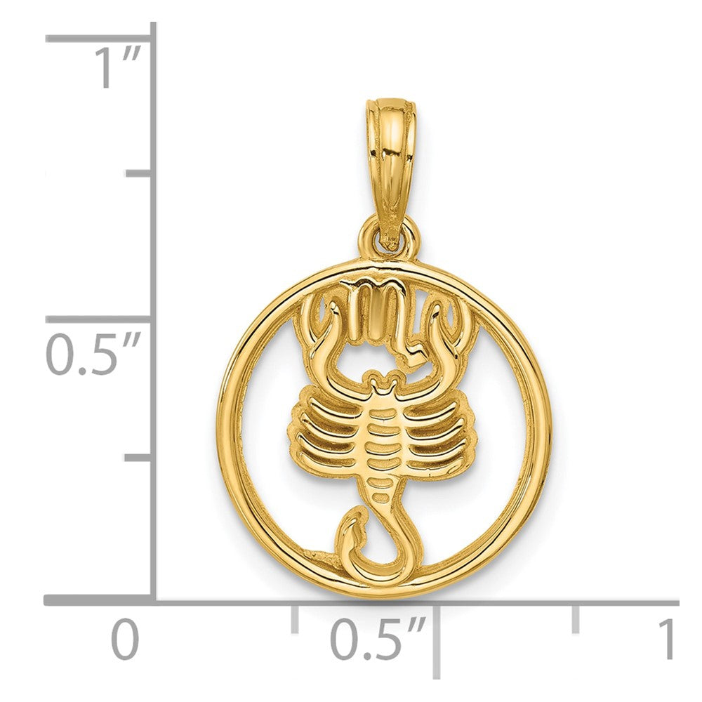 14K Polished Round Scorpio Pendant