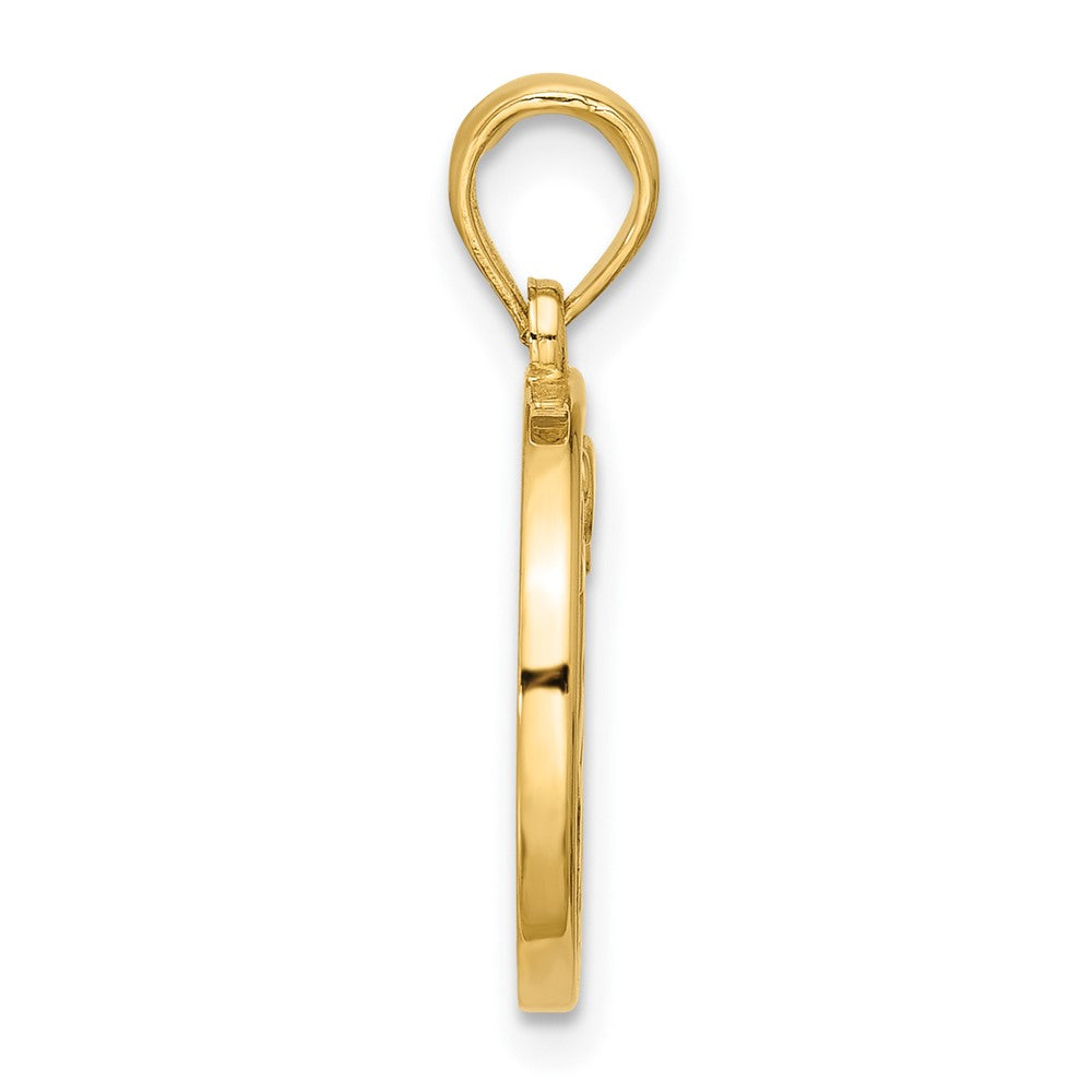 14K Polished Round Aries Pendant
