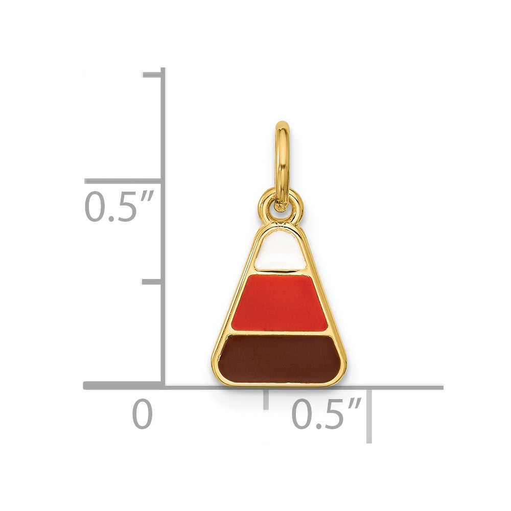 14K Polished Enameled Candy Corn Pendant