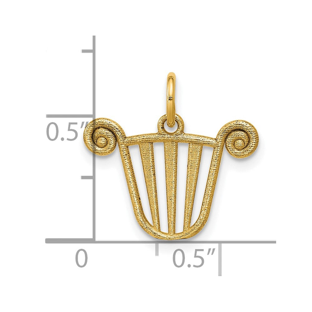 14K Polished Lyre Pendant