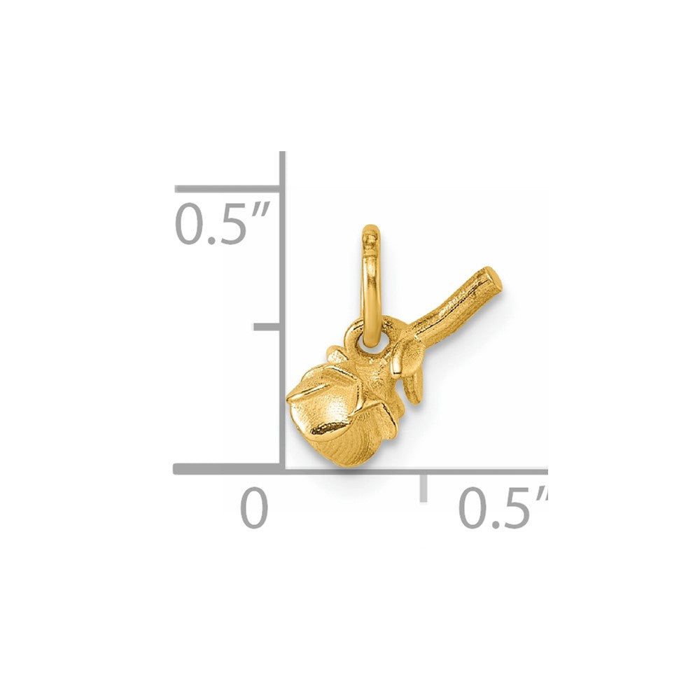 14K Polished Rose Flower Pendant