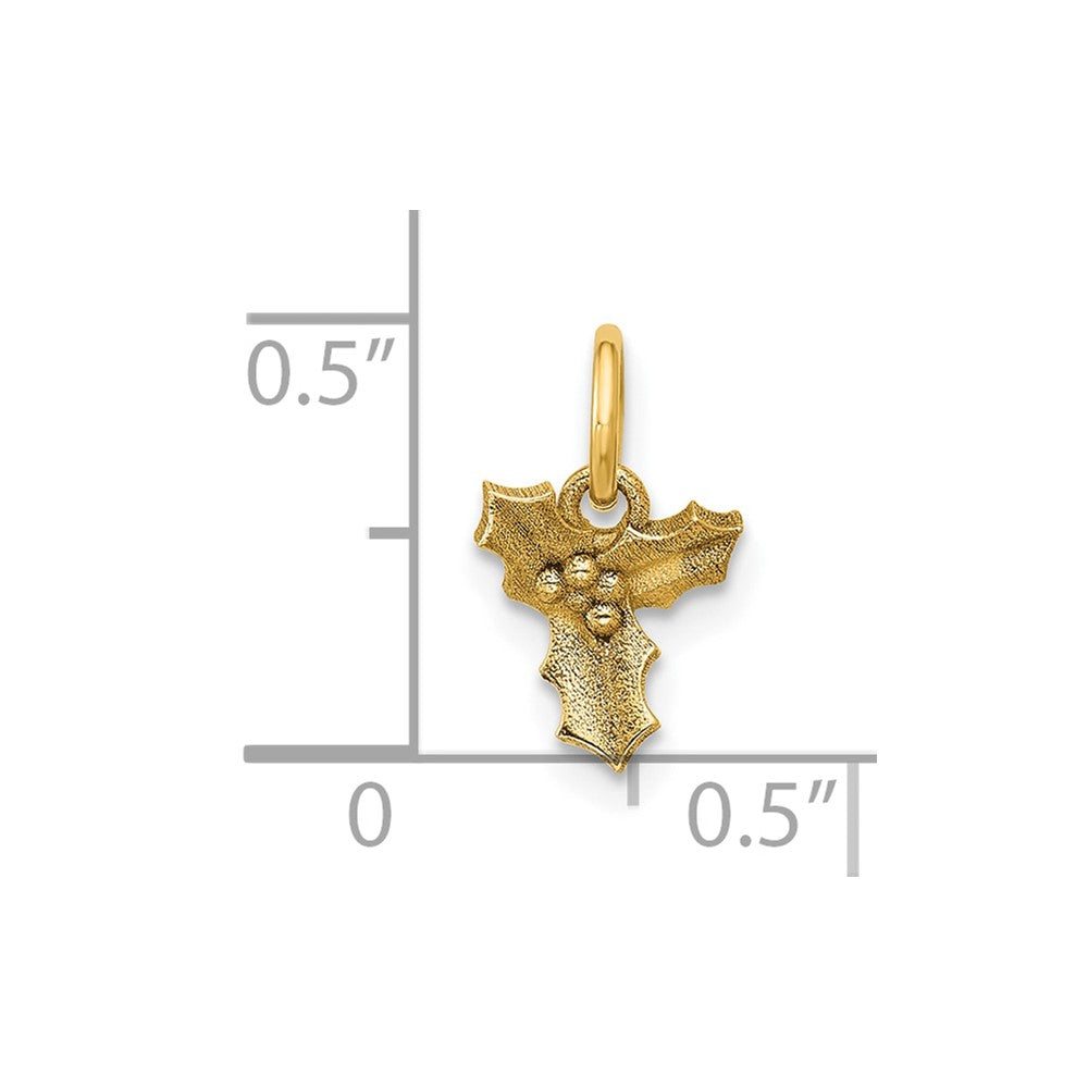 14K Polished Holly Pendant