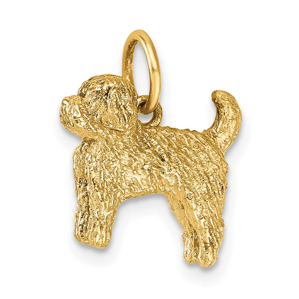 14K Polished Furry Lab Pendant