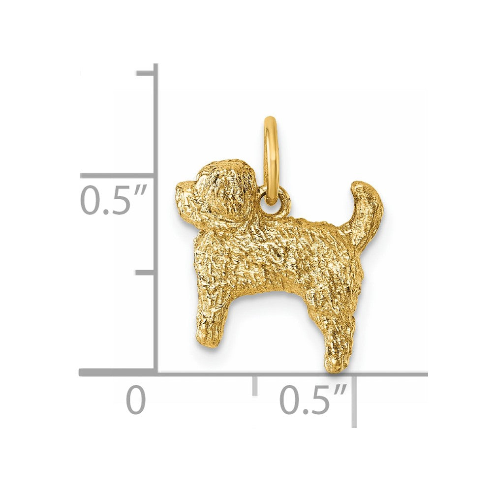 14K Polished Furry Lab Pendant