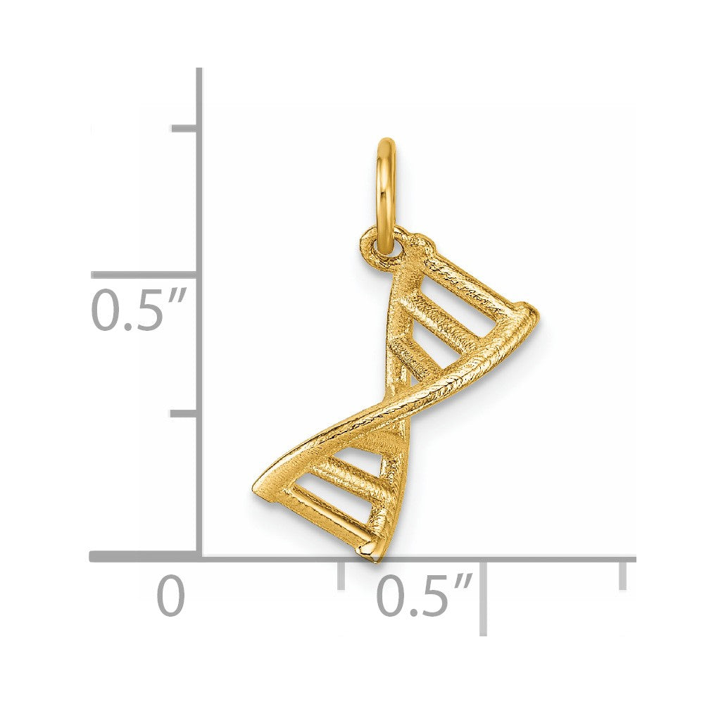 14K Polished DNA Pendant