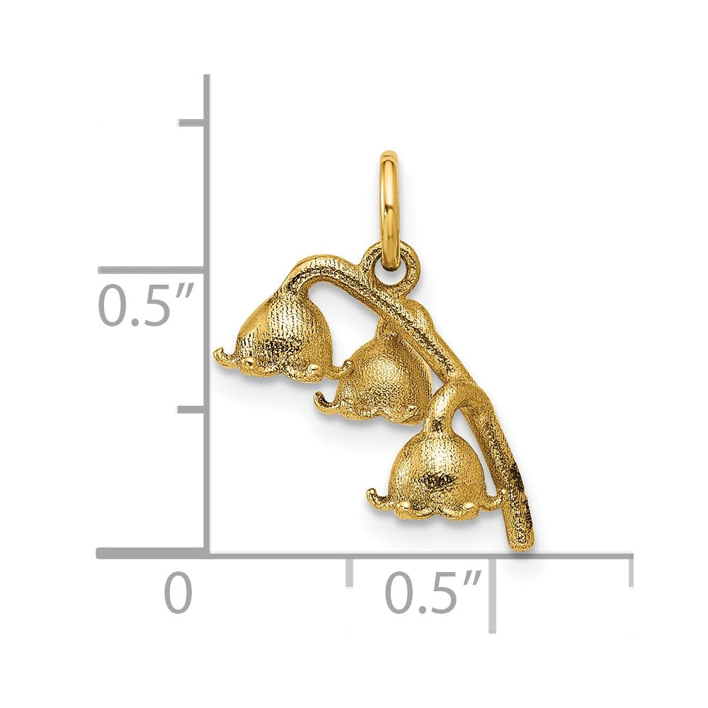 14K Polished Lily of the Valley Pendant