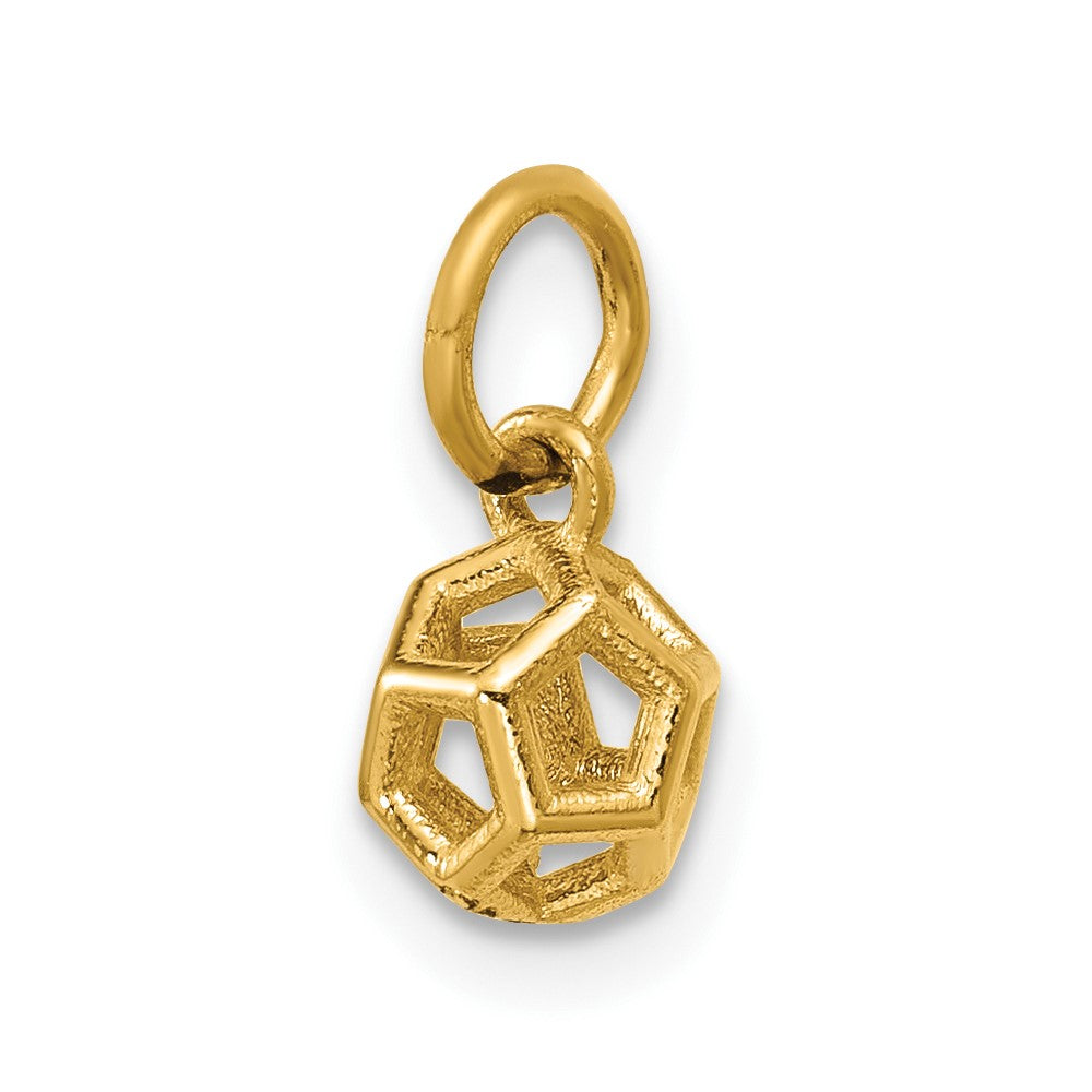 14K Polished Icosahedron Shape Pendant