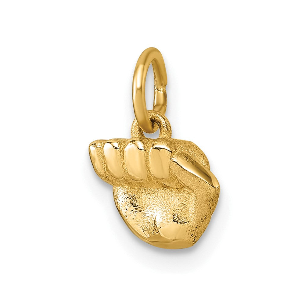 14K Polished Fist Hand Pendant