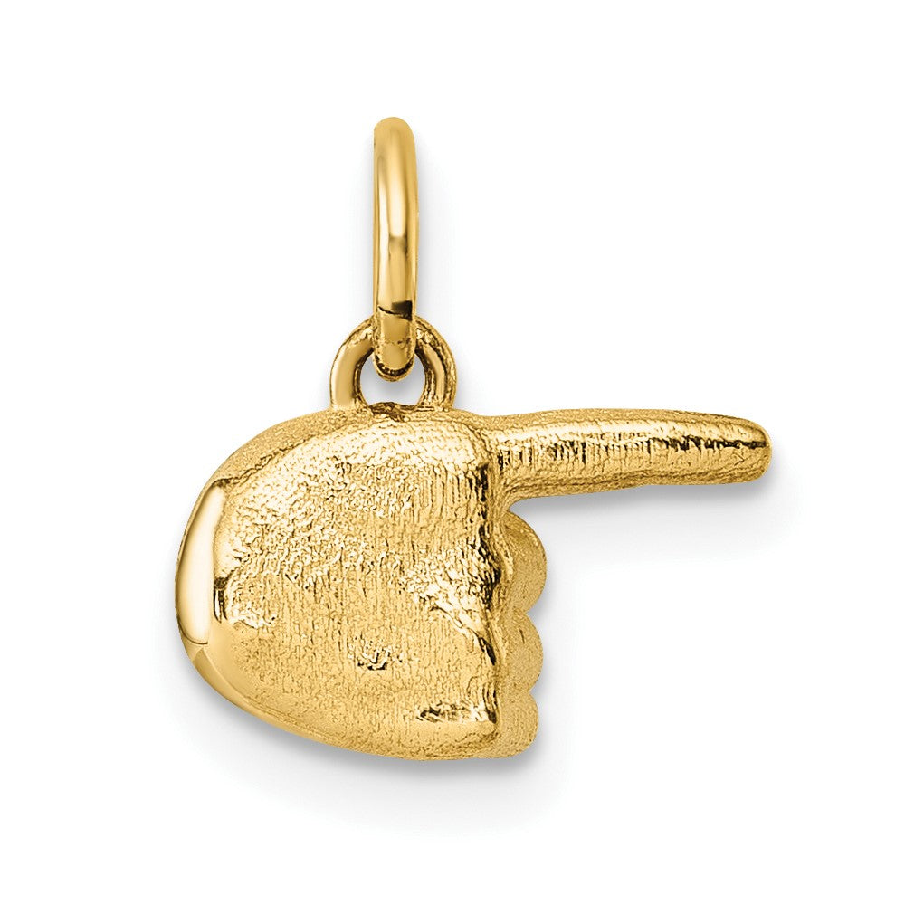 14K Polished 1-Finger Point Hand Pendant