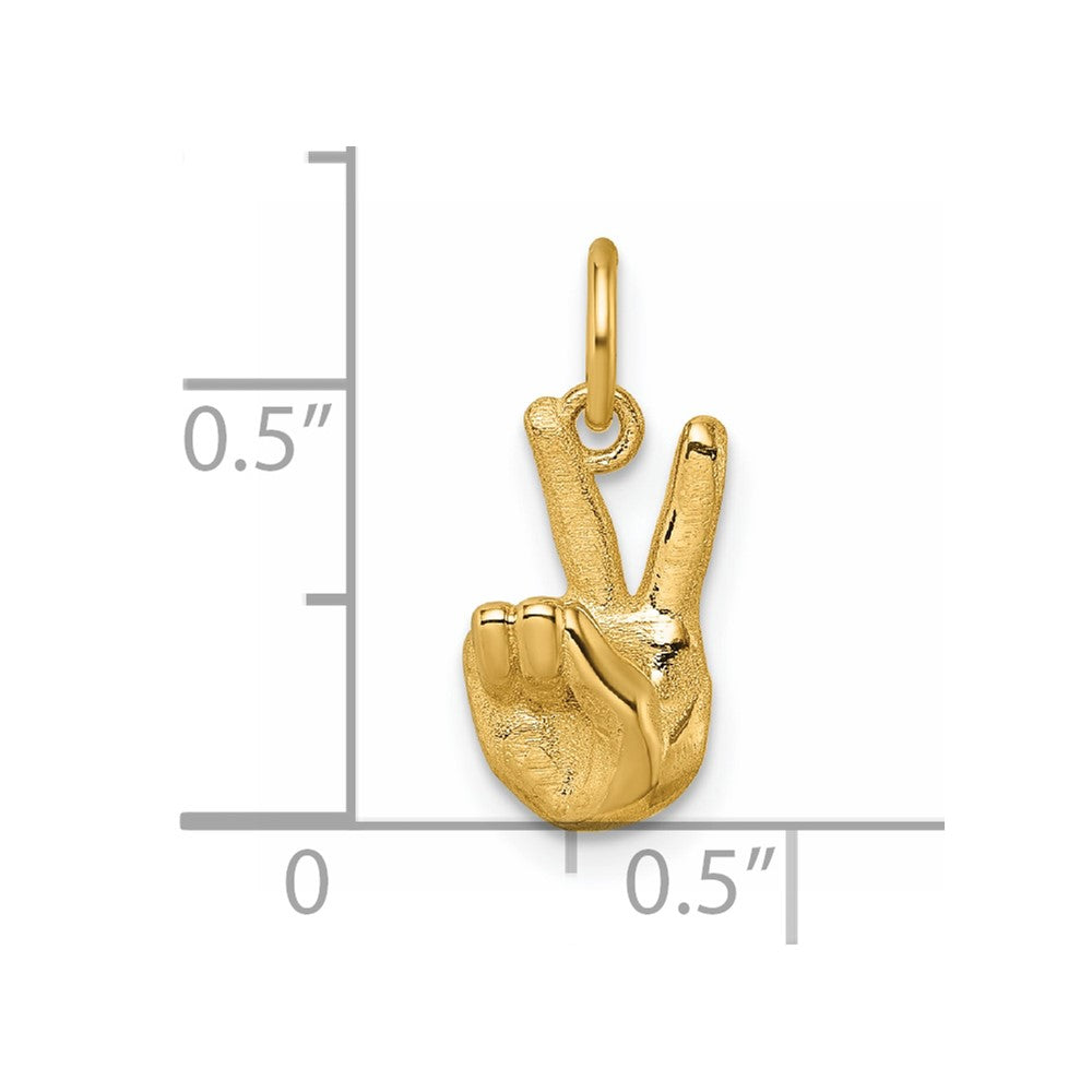 14K Polished Peace Hand Pendant
