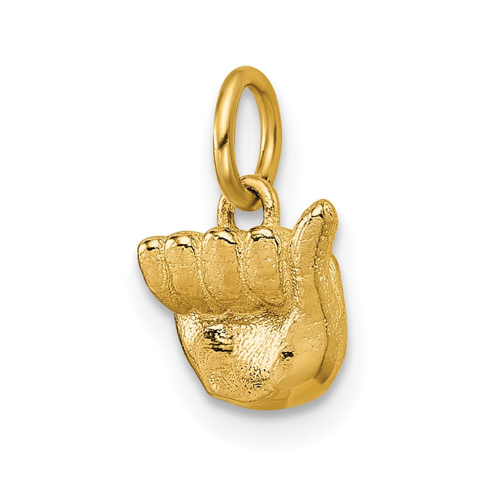 14K American Sign Language Alphabet Fingerspelling Sign A Pendant