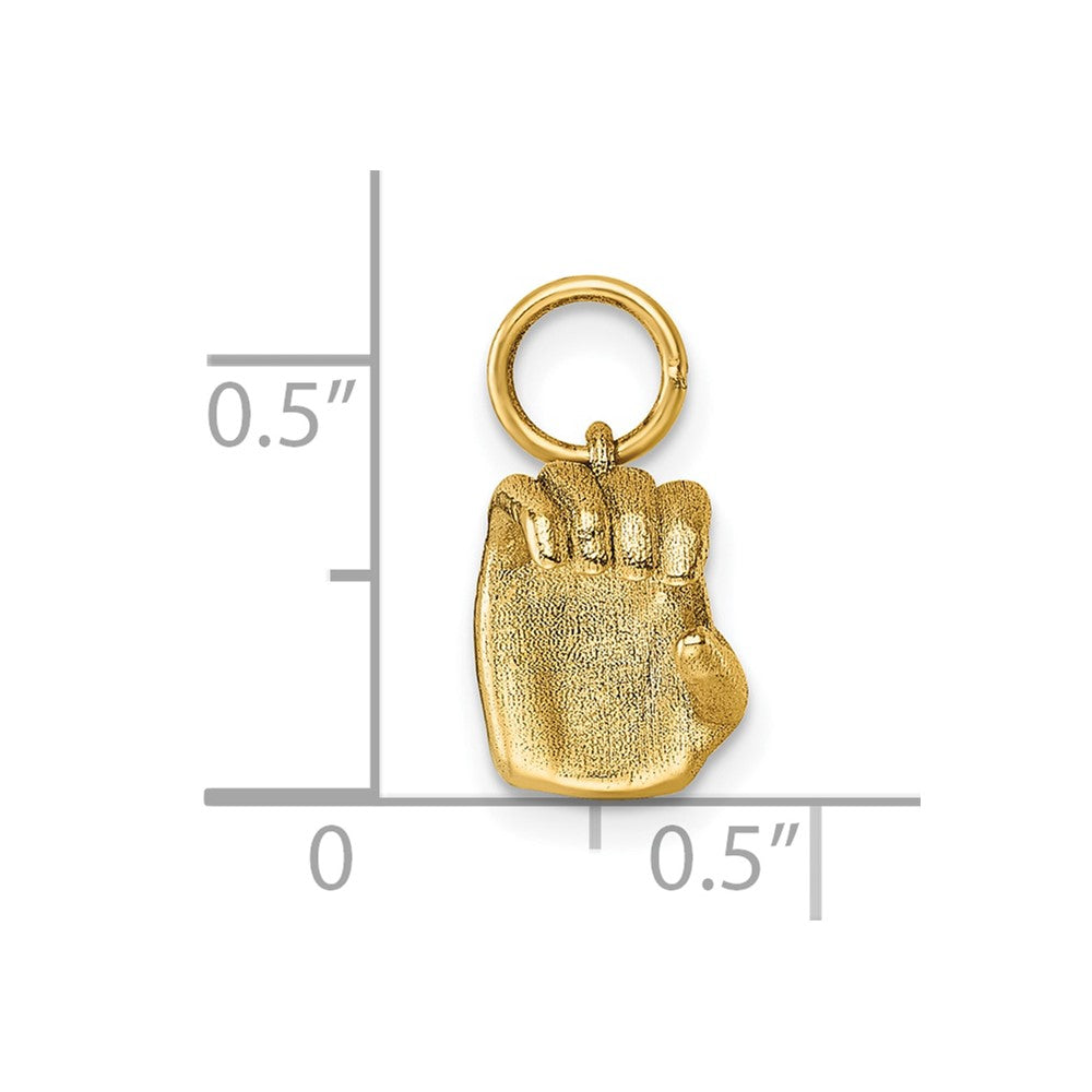 14K American Sign Language Alphabet Fingerspelling Sign C Pendant