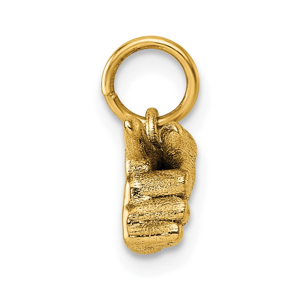 14K American Sign Language Alphabet Fingerspelling Sign G Pendant
