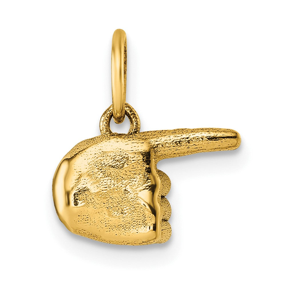 14K American Sign Language Alphabet Fingerspelling Sign G Pendant