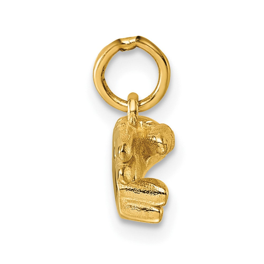 14K American Sign Language Alphabet Fingerspelling Sign H Pendant