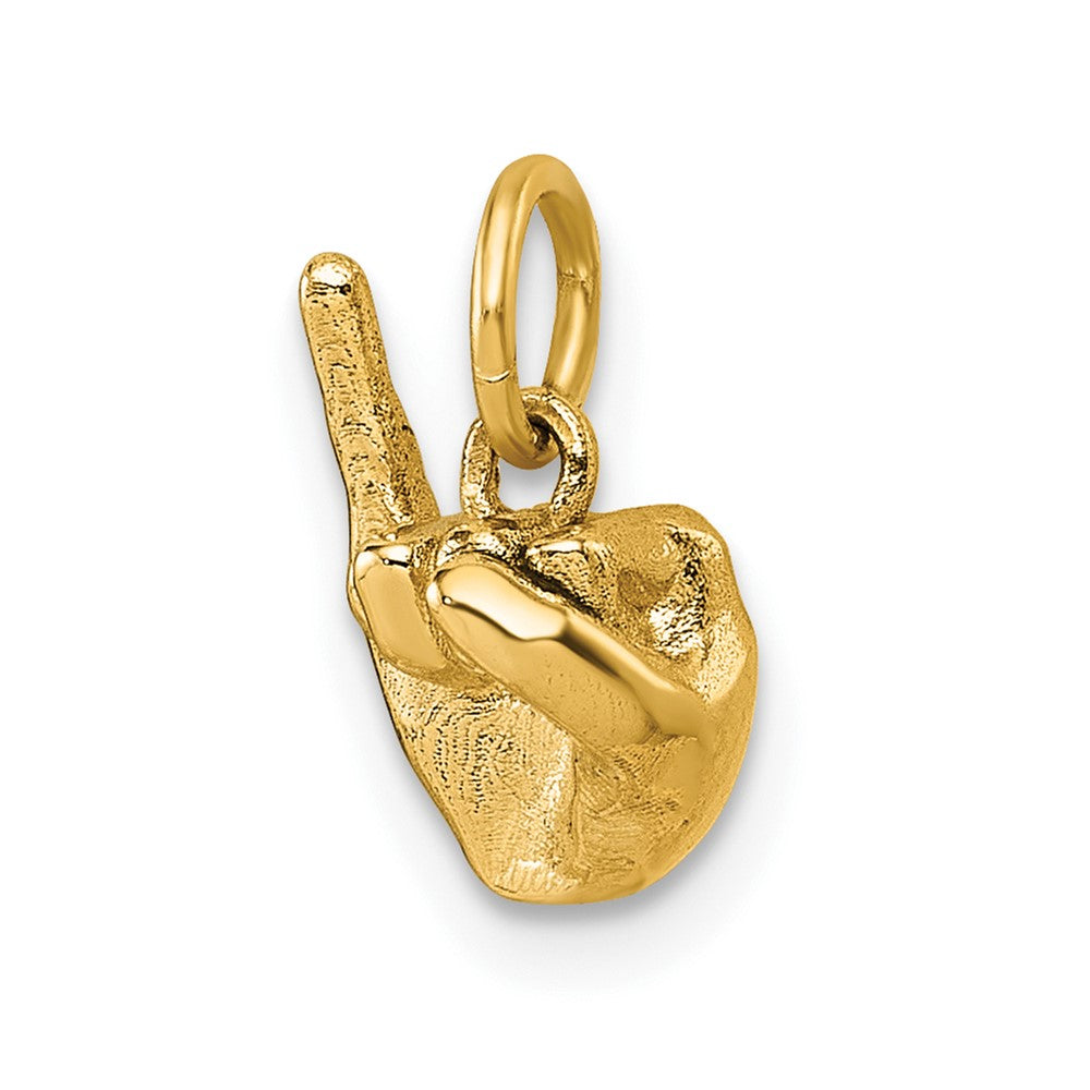 14K American Sign Language Alphabet Fingerspelling Sign I Pendant