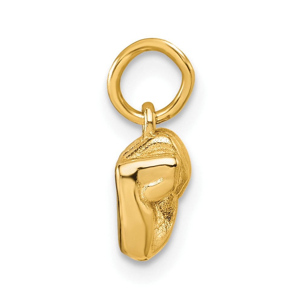 14K American Sign Language Alphabet Fingerspelling Sign M Pendant