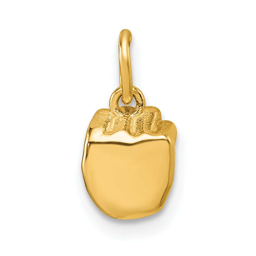 14K American Sign Language Alphabet Fingerspelling Sign M Pendant