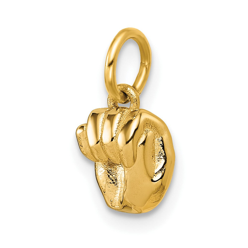 14K American Sign Language Alphabet Fingerspelling Sign M Pendant