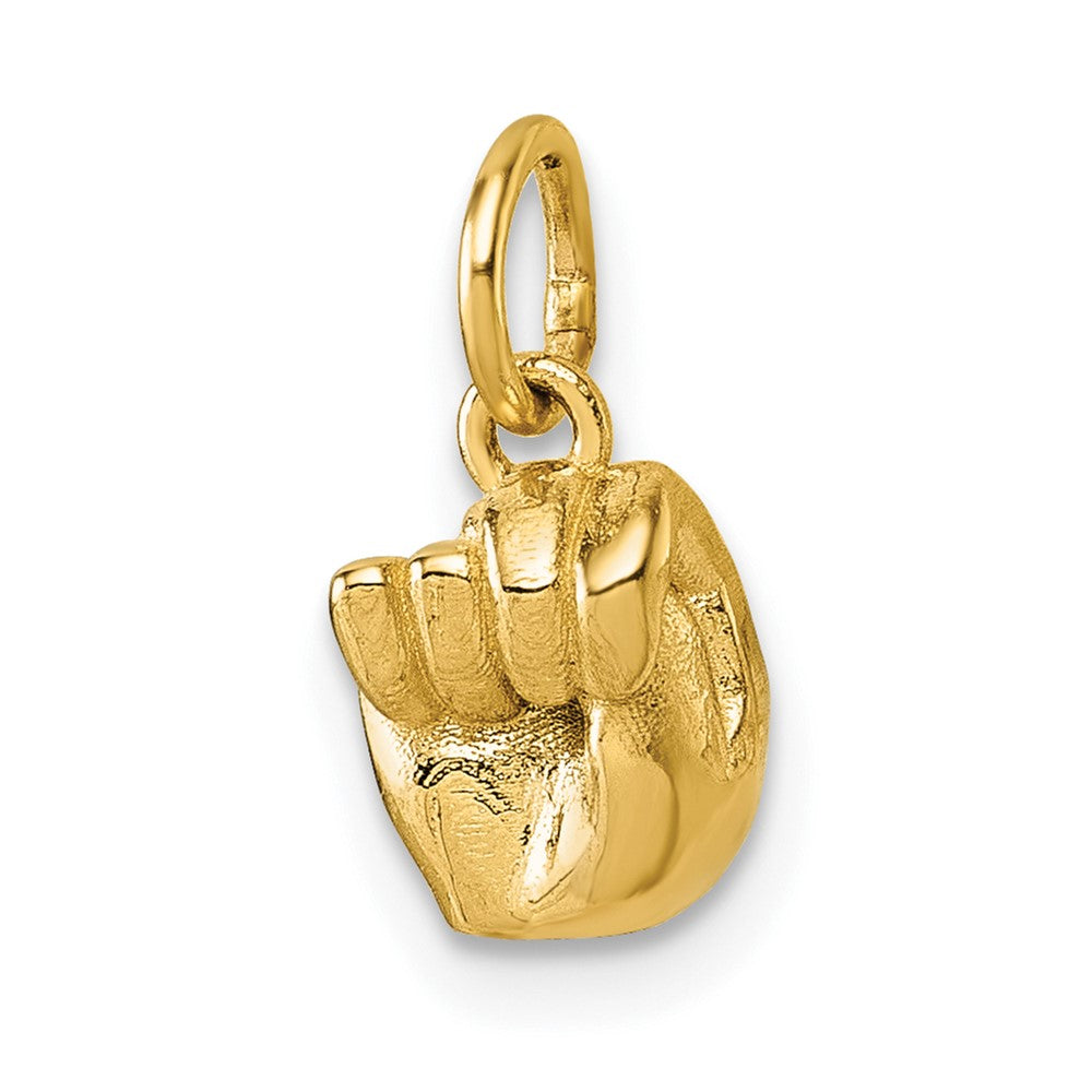 14K American Sign Language Alphabet Fingerspelling Sign N Pendant