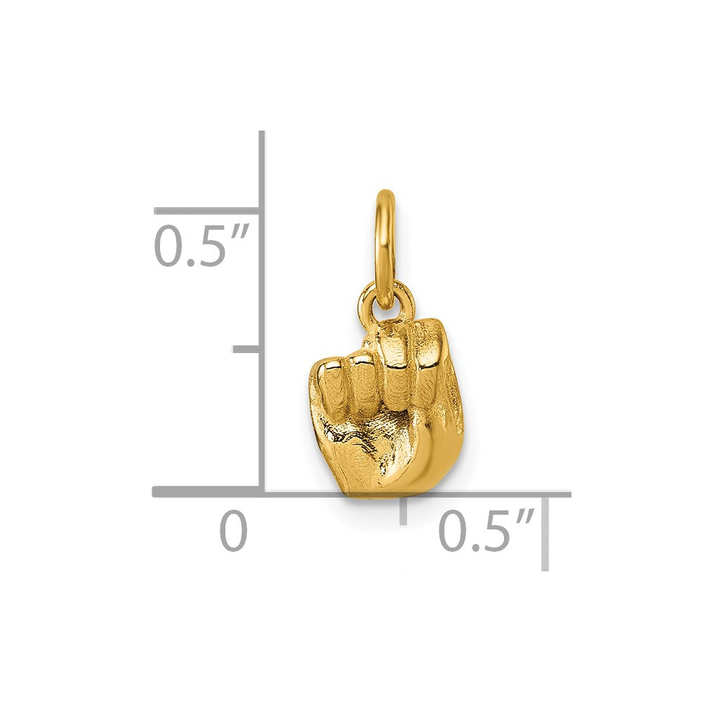 14K American Sign Language Alphabet Fingerspelling Sign N Pendant