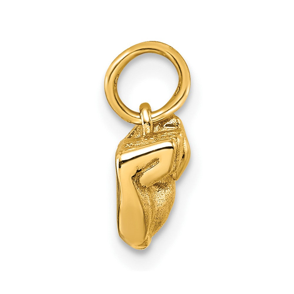 14K American Sign Language Alphabet Fingerspelling Sign T Pendant