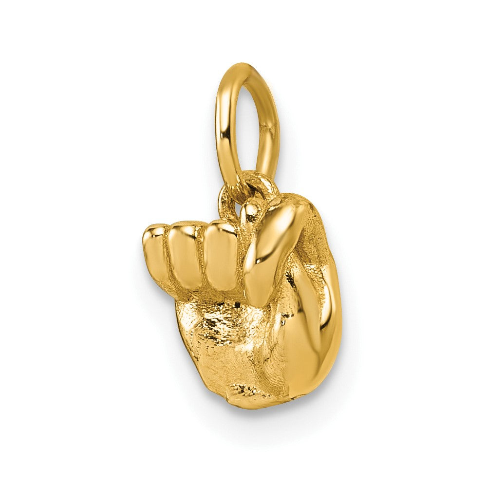 14K American Sign Language Alphabet Fingerspelling Sign T Pendant