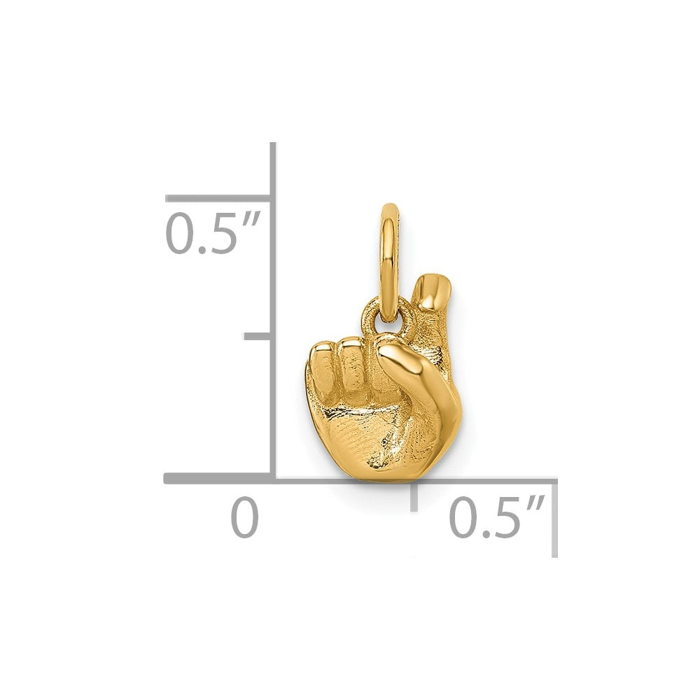 14K American Sign Language Alphabet Fingerspelling Sign X Pendant