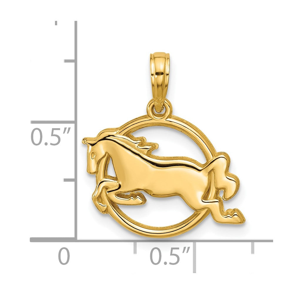 14K Polished Mustang Pendant