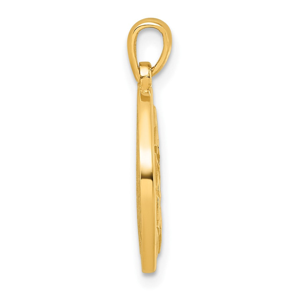14K Polished Celtic Knot Hexagon Pendant