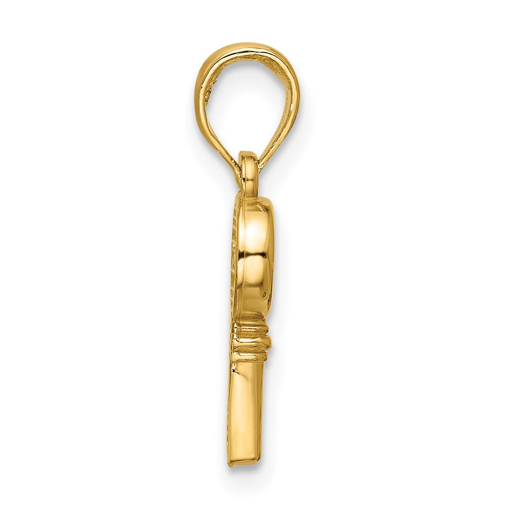 14k Polished Heart Key Pendant