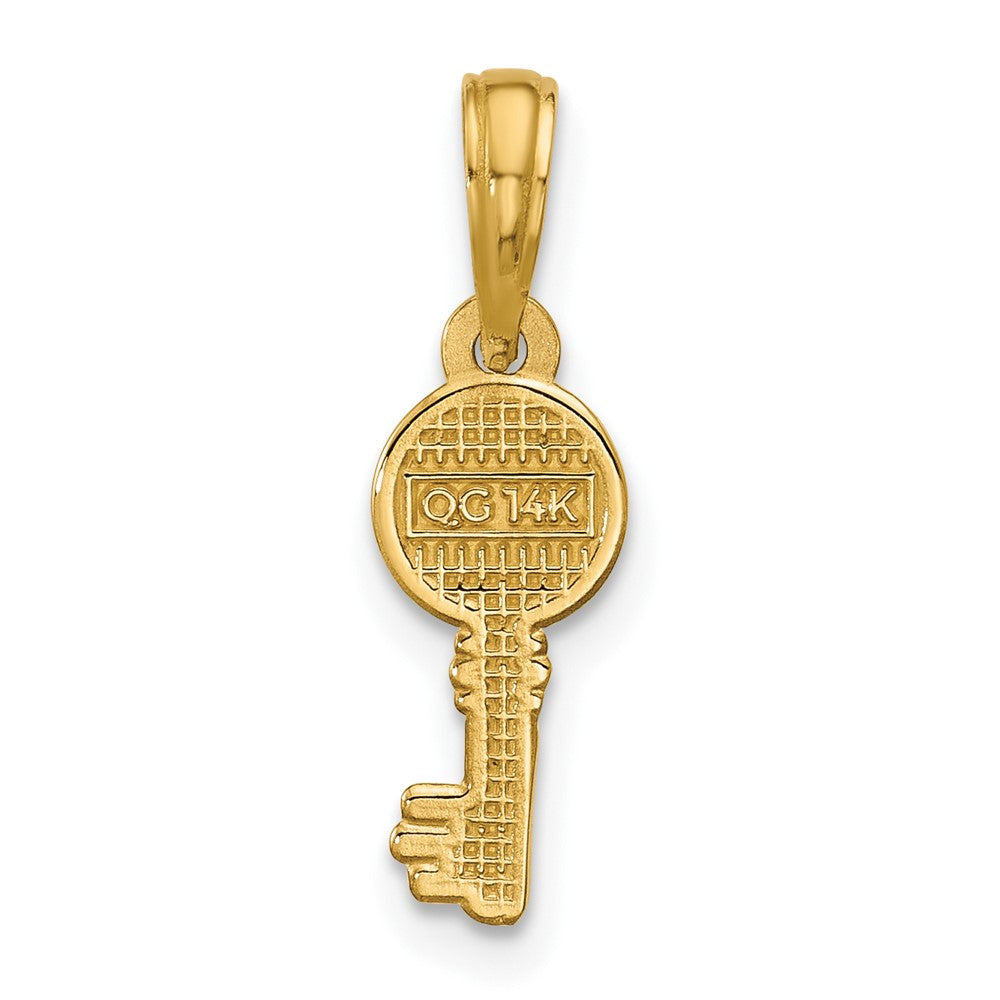 14k Polished Heart Key Pendant