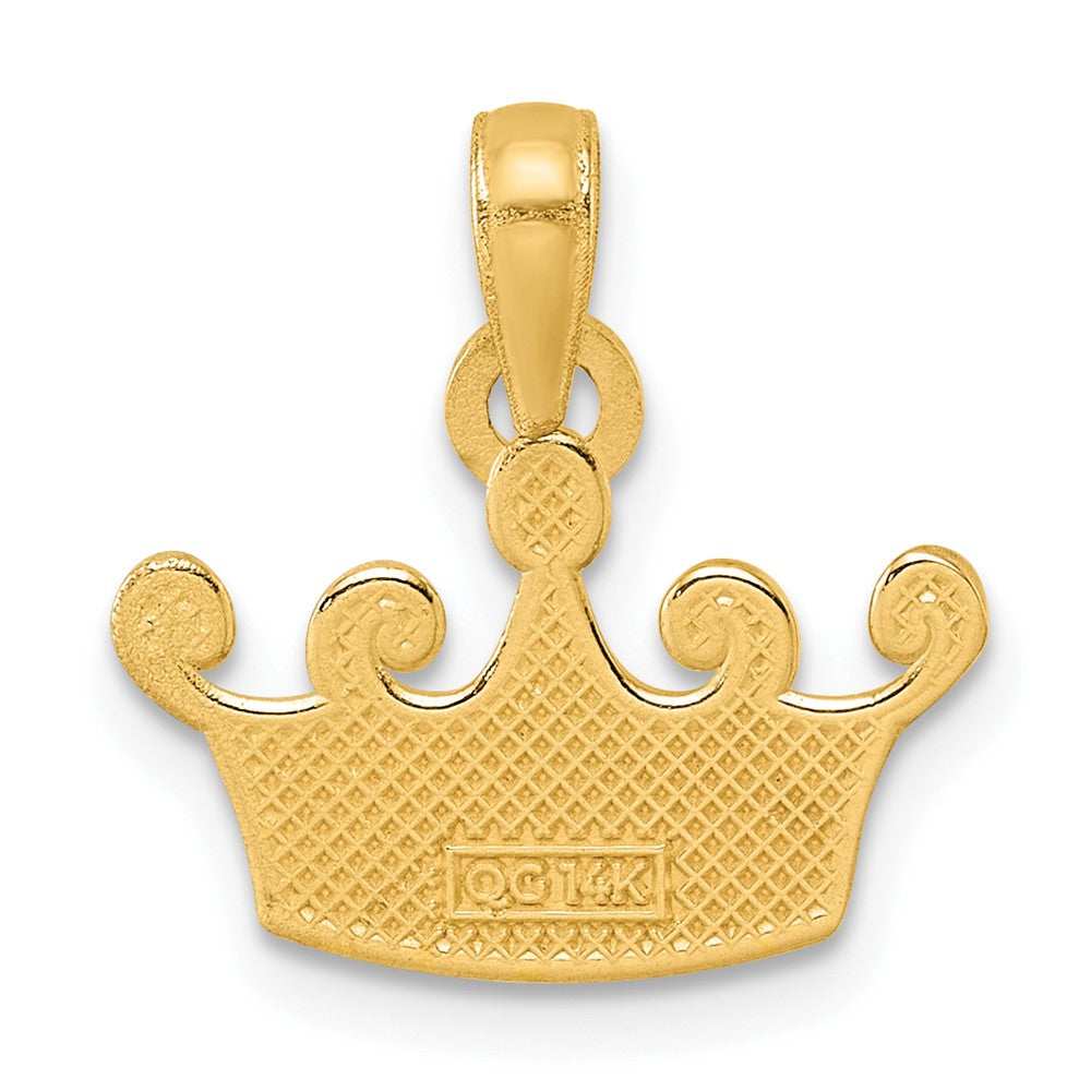 14K Polished Crown Pendant