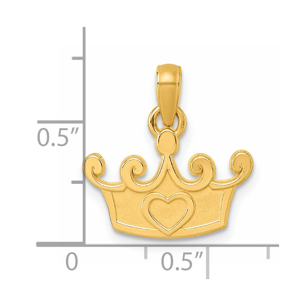 14K Polished Crown Pendant