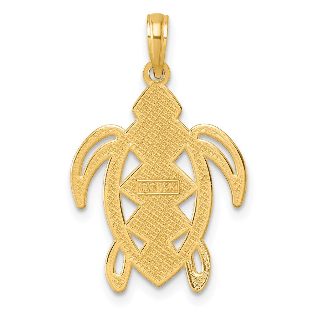 14K Polished Turtle Pendant