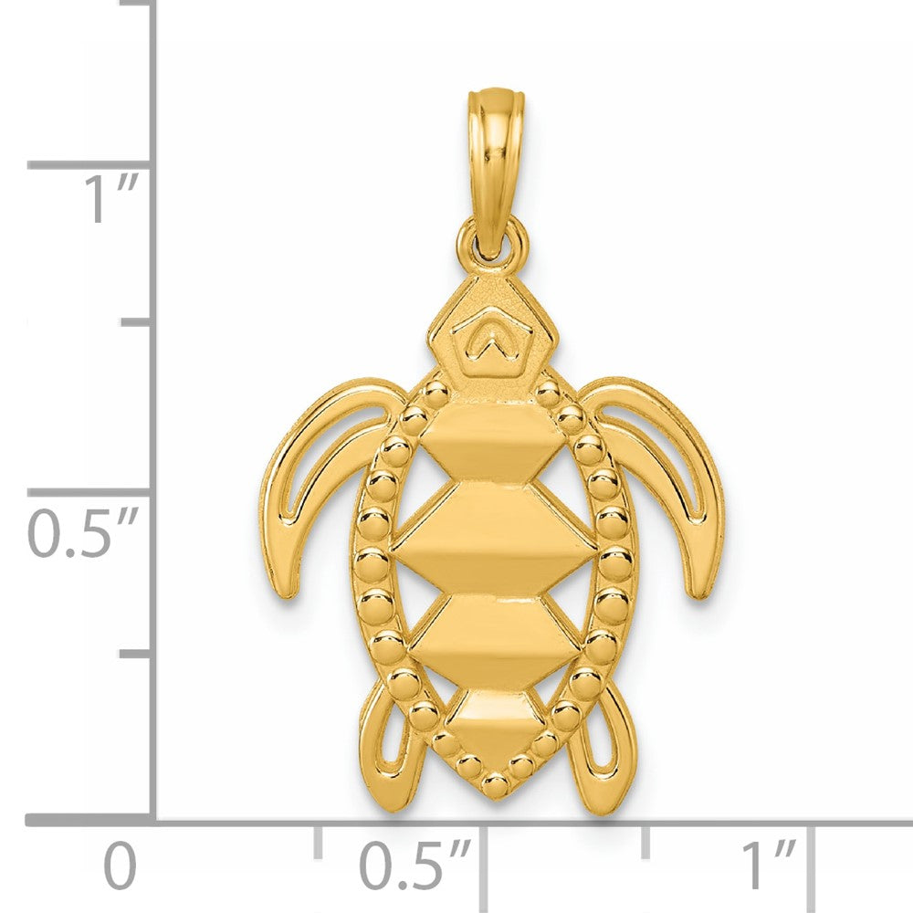 14K Polished Turtle Pendant