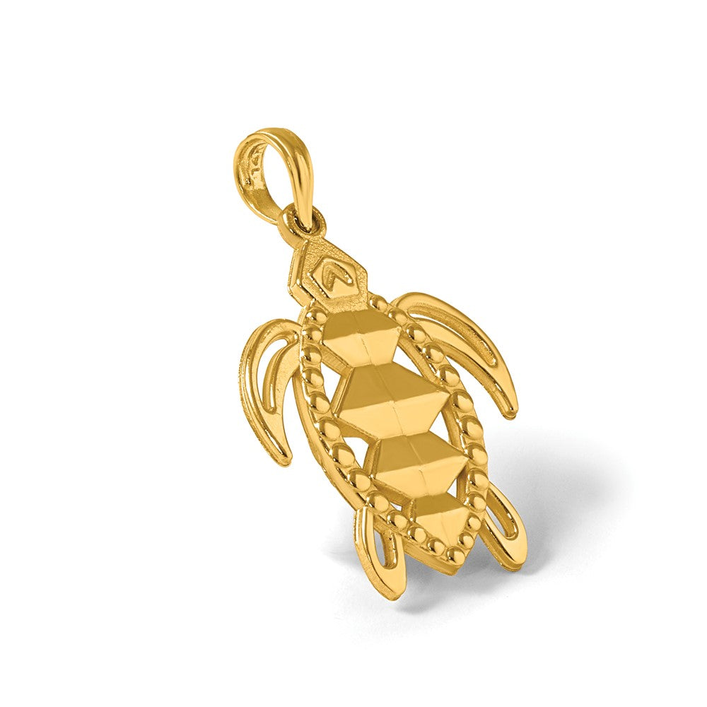 14K Polished Turtle Pendant
