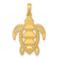 14K Polished Turtle Pendant