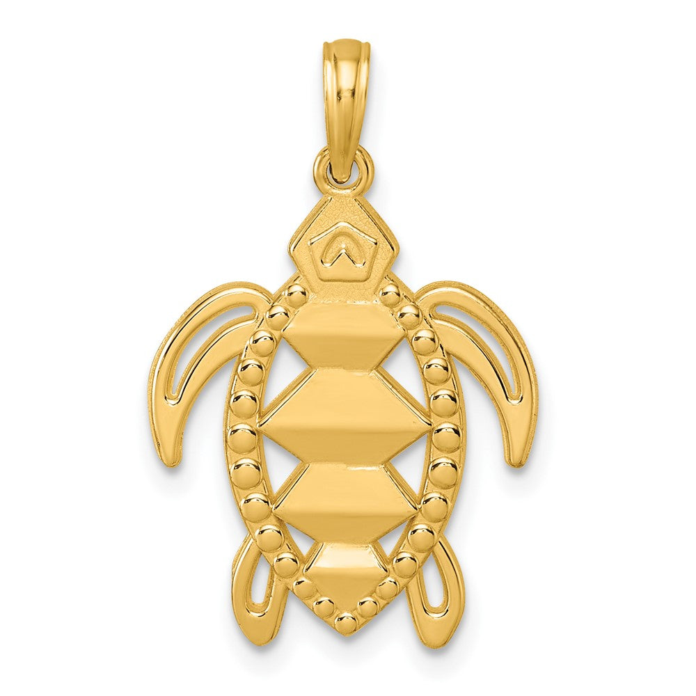 14K Polished Turtle Pendant