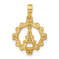14K Polished Eiffel Tower Pendant