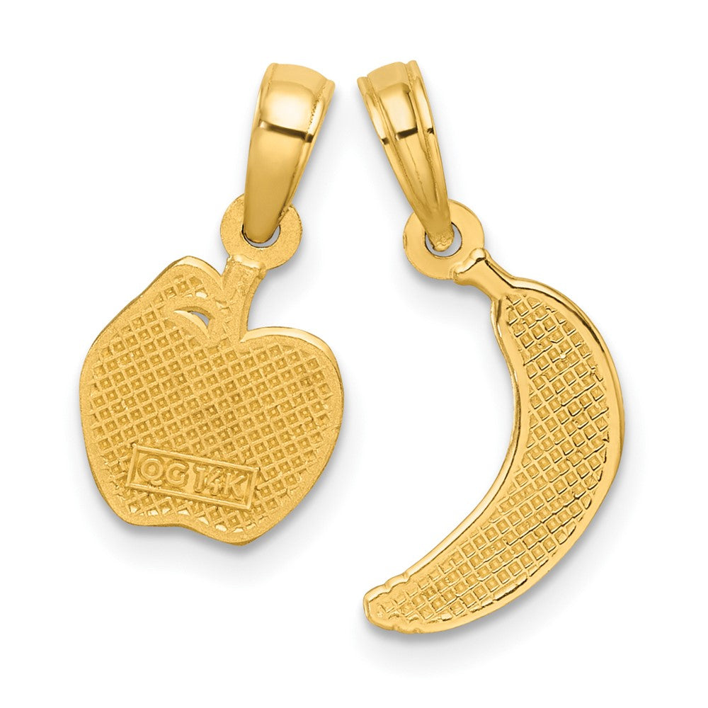 14K Polished Banana and Apple Pendant