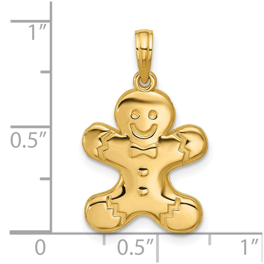 14K Polished Gingerbread Pendant