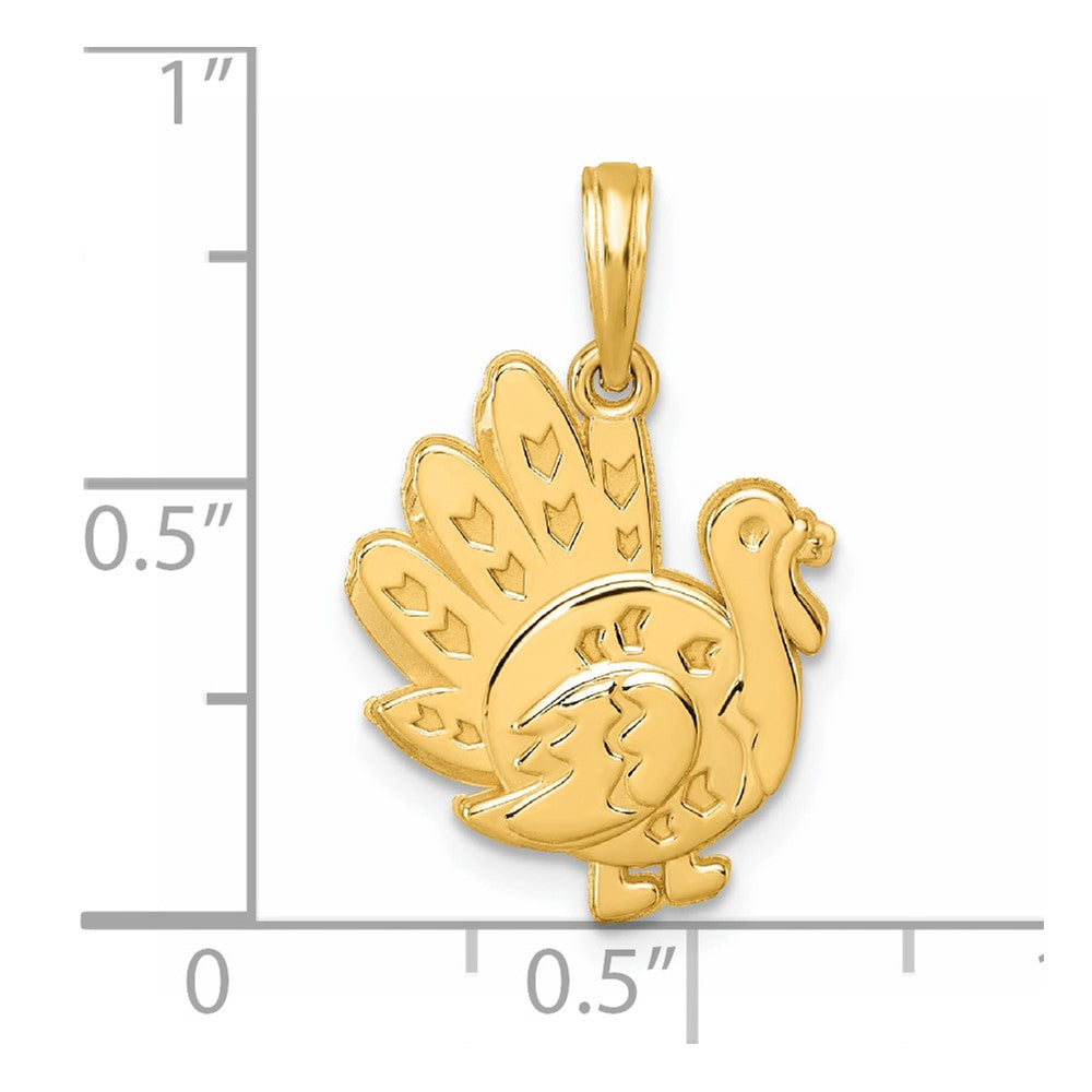 14K Polished Turkey Pendant