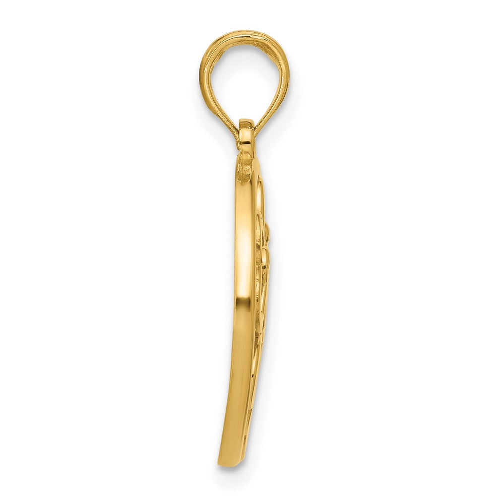 14K Polished Four Leaf Clover Pendant