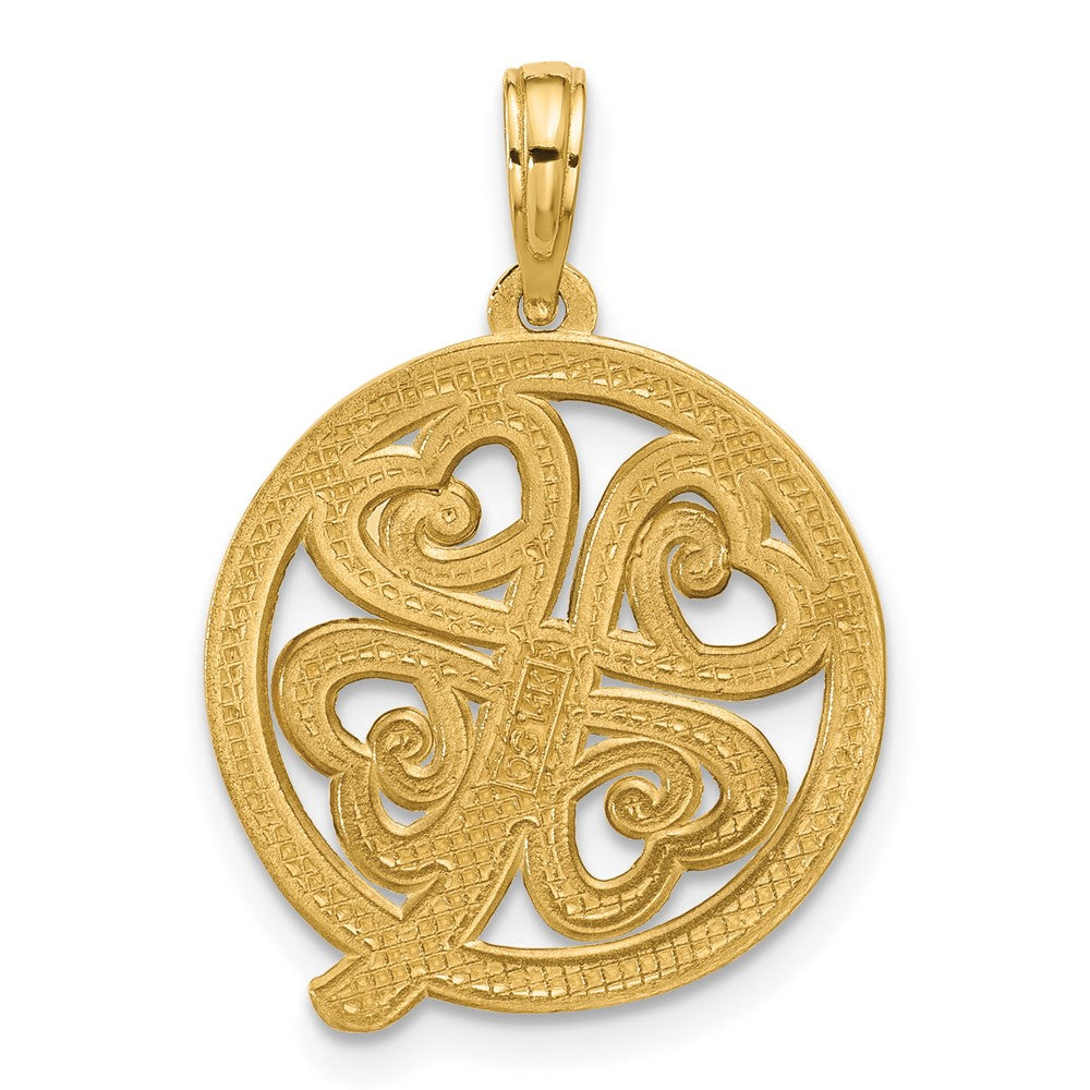 14K Polished Four Leaf Clover Pendant