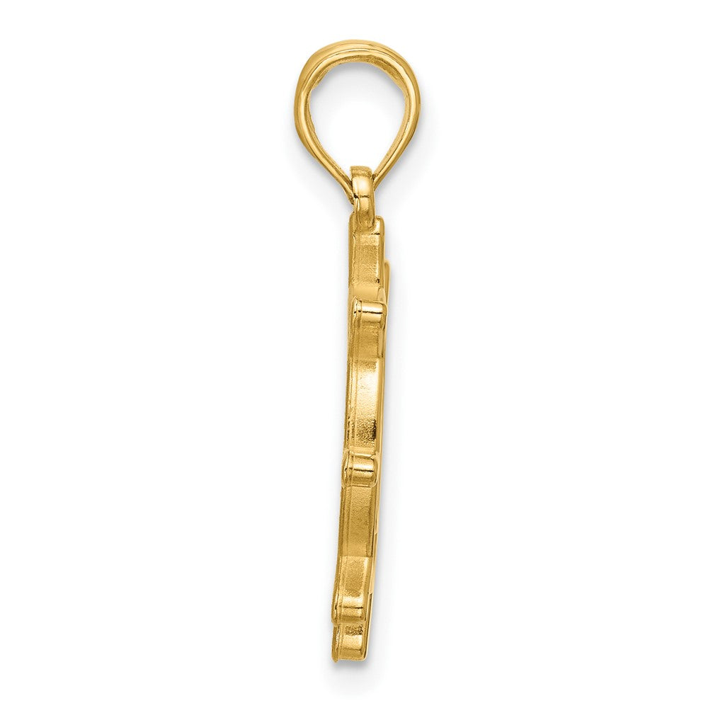 14K Polished Turtle Helm Pendant