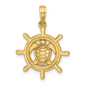 14K Polished Turtle Helm Pendant
