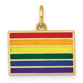 14K Polished Enameled Rainbow Flag Pendant
