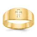 14k Polished Cut-out Cross Ring