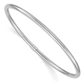 14k White Gold 3mm Polished Round Tube Slip-on Bangle